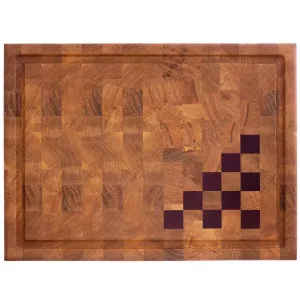 Skærebræt af eg 136  - Eg med mønster af purple hearth i tern.