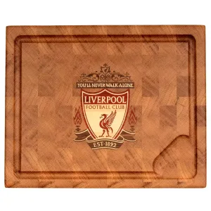 Liverpool logo lavet på eg skærebræt