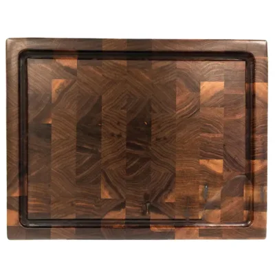 Skærebræt i valnød 34x35cm - front