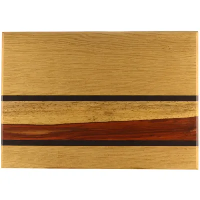 Serverings bræt nr 165 - 30x43x17af eg, pakuak og røget eg