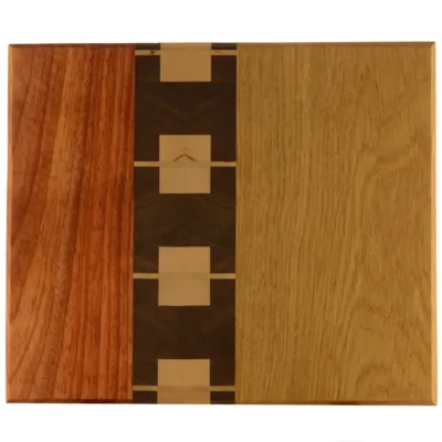 Serverings bræt nr 204 - 27x32x13 af valnød, ahorn og eg